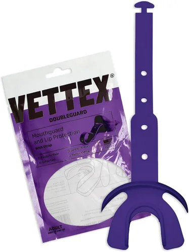 Vista 22 de Vettex Doubleguard Protector bucal con Protección de Labios - Adulto, Aguamarina Football, Lacrosse, MMA, Boxing, Adjustable Helmet Strap, Braces