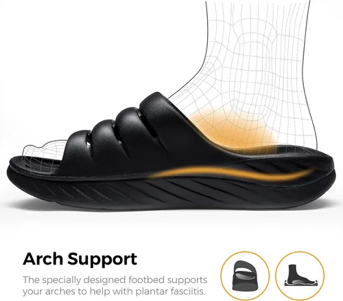 Vista 2 de Sandalias de recuperación para hombres y mujeres, sandalias ortopédicas para fascitis plantar con soporte de arco, unisex, puntera abierta con cojín