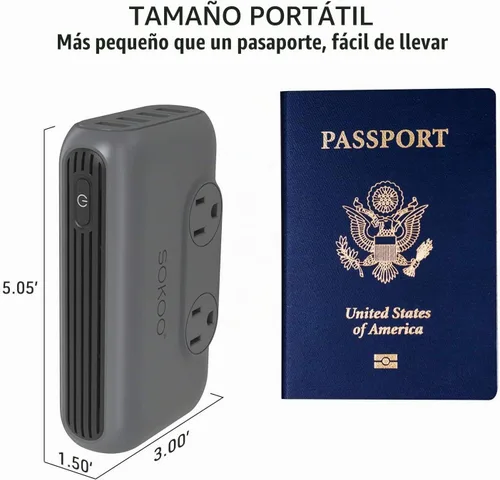 Vista 5 de SOKOO Convertidor de voltaje reductor de 230 vatios de 100-220 V a 110 V, convertidor de corriente internacional/adaptador de viaje, uso