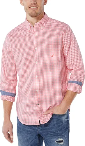 Vista 13 de Nautica - Camisa clásica para hombre, manga larga, con botones y elástica Índigo