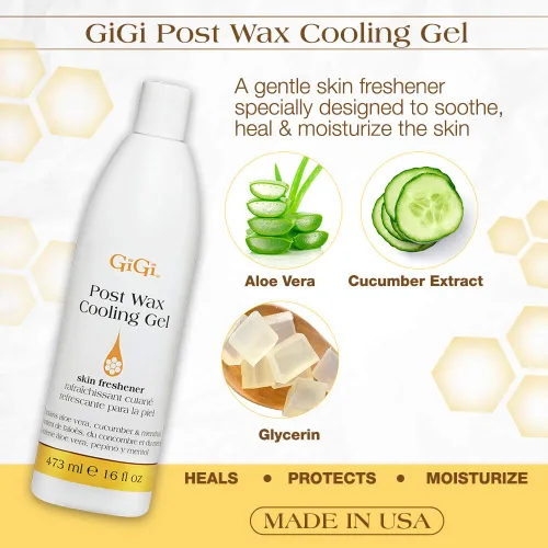Vista 2 de GiGi Gel refrescante post depilación - Tratamiento calmante después de la cera, refrescante para la piel e hidratante para una piel suave, 16 fl.