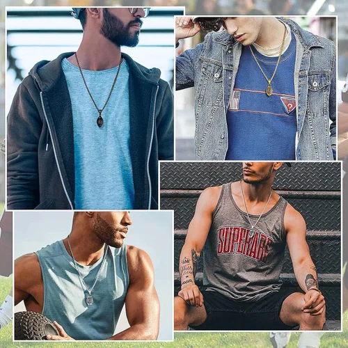 Vista 3 de ChainsPro Collar de bola para hombre, joyería deportiva, regalo de confirmación para amantes del fútbol, fútbol, béisbol, cadena de 22 + 2 pulgadas