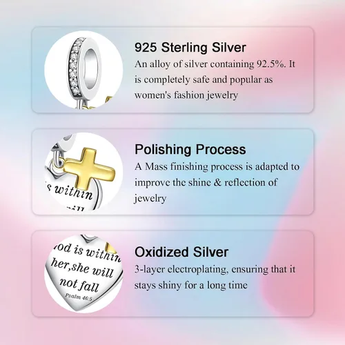 Vista 6 de Dije de cumpleaños de moda con forma de corazón, colgante de plata de ley 925, compatible con pulseras y collar, dije de joyería, regalo
