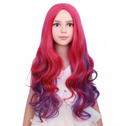 Vista 42 de PATTNIUM Peluca larga y ondulada rubia oscura para niños y niñas, peluca Rubio ceniza