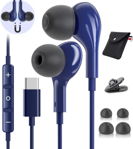 Vista 11 de USB C Headphones for Samsung Galaxy S26 S25 S24 Ultra iPhone 17 16 Pro Max Negro