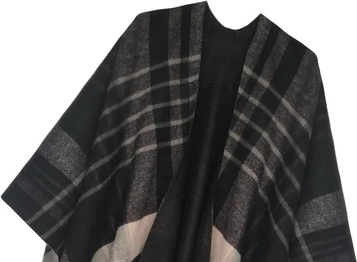 Vista 11 de Urban CoCo Poncho vintage de invierno para mujer, capa con borlas, chal envolvente
