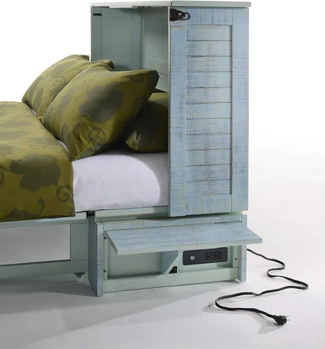 Vista 2 de Night & Day Muebles Murphy - Cama convertible con gabinete de tamaño Queen, con colchón de espuma viscoelástica de triple pliegue (Skye)