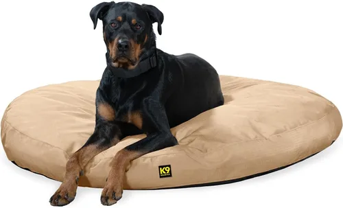 Vista 18 de K9 Ballistics Cama redonda resistente para perros, funda extraíble, lavable, duradera y resistente al agua para interiores y exteriores, pequeña