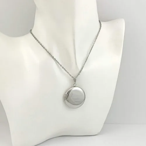 Vista 7 de Collar redondo con medallón que sostiene imágenes de forma de corazón medallones en forma de círculo regalo para joyas de niña Esmalte