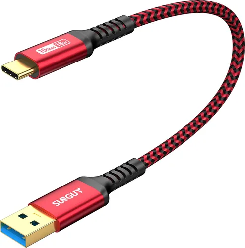 Vista 10 de SUNGUY Cable USB Android Auto de 10Gbps de 6 pulgadas/0.5 pies, Cable USB C 3.1 Gen2 3A de Transferencia de Datos, Cable USB C CarPlay de Carga