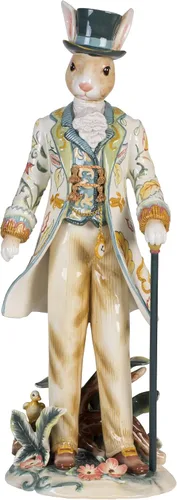 Vista 9 de Fitz and Floyd Dapper - Figura de cerámica femenina de conejo, 20 pulgadas