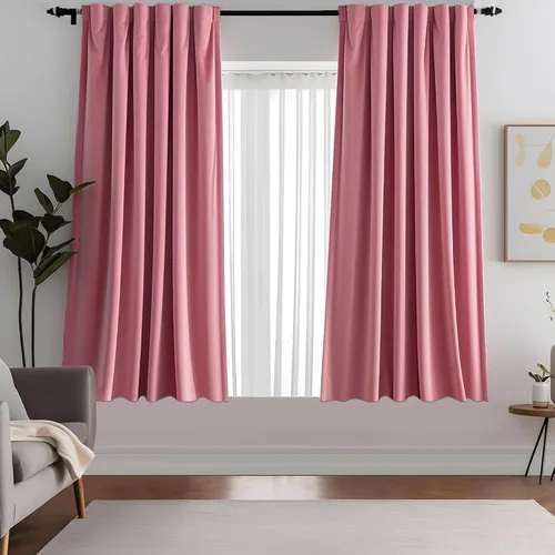 Vista 17 de Cortinas opacas de terciopelo negro para sala de estar, 52 pulgadas de ancho x 63 pulgadas de largo, cortinas opacas de lujo para dormitorio