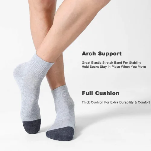 Vista 5 de CS CELERSPORT Paquete de 6 calcetines tobilleros para hombre con cojín para correr