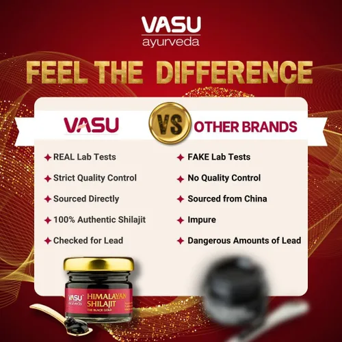 Vista 7 de Vasu Ayurveda Himalayan Shilajit Resina 400 mg – Potenciador de energía natural probado en laboratorio con ácido fúlvico y más de 85 minerales traza