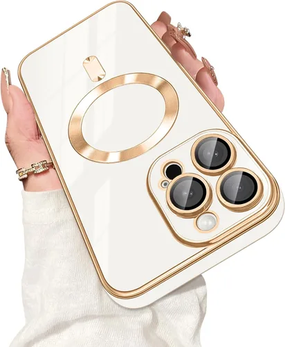 Vista 25 de Dinick Funda diseñada para iPhone 13 con magnética [cubierta de cámara integrada] compatible con MagSafe suave TPU con purpurina, antiarañazos