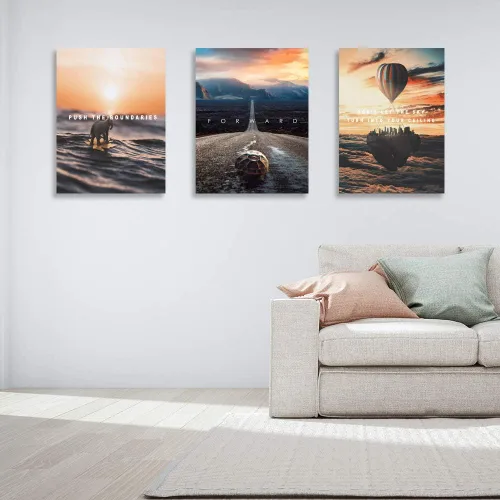 Vista 3 de Halioyo Pósteres motivacionales en lienzo, arte de pared inspirador, cita de empresario, decoración de pared, obra de arte para sala de estar