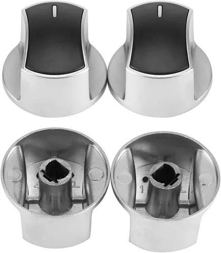 Vista 4 de B0995Ptkyh, 2pcs Universal Gas, Estufa Cocina Bouton Cuatro Aleación de Zinc Interruptor Rotatorio 0.315 in Perillas de Control Parte Perillas