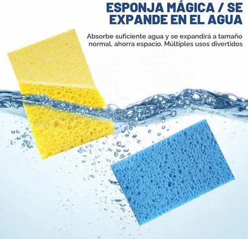 Vista 4 de Esponjas de cocina de celulosa comprimida, paquete de 12 unidades, biodegradables y coloridas, no rayan, para limpiar platos, divertida esponja