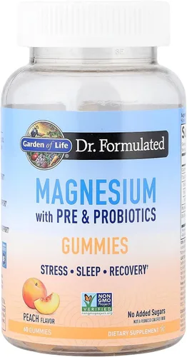 Vista 3 de Garden of Life Gomitas de Suplemento de Citrato de Magnesio con Prebióticos y Probióticos para el Estrés, el Sueño y la Recuperación - Vegano, Sin