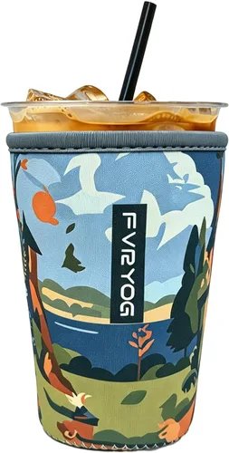 Vista 48 de Reusable Insulated Neoprene Iced Coffee Sleeves for Iced Coffee Cups, Coffee Coolies sleeves for Iced & Hot Drinks
