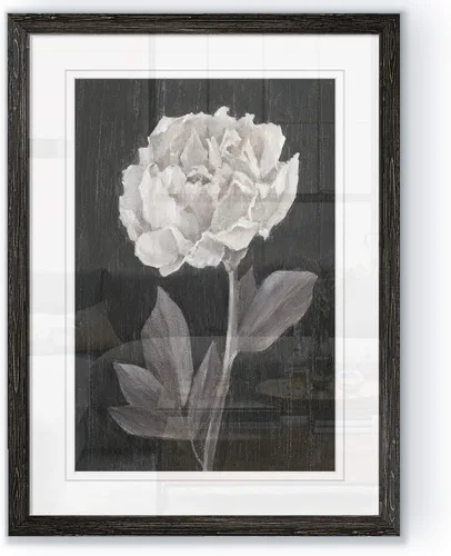 Vista 31 de Renditions Gallery- Lienzo enmarcado con flores blancas y negras Flores blancas y negras 1 juego/marco negro