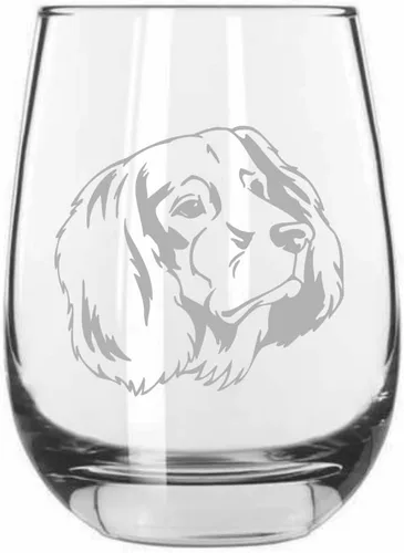Vista 516 de Shar Pei (chino) - Vaso de vino sin tallo grabado para perro, 15.25 onzas