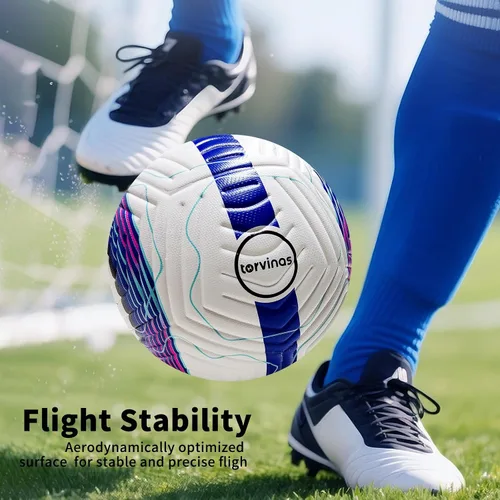 Vista 6 de Balón de fútbol tamaño 5,4 – Piel sintética impermeable con unión térmica, entrenamiento profesional y pelota de partido para jóvenes y adultos