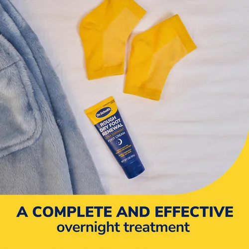 Vista 7 de Dr. Scholl's Renovación de Pies Ásperos y Secos Ultra - Tratamiento Nocturno con Crema para Pies Nocturna de 3 oz con Aloe, Aceite de Coco y Urea
