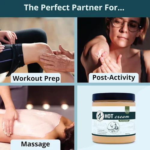 Vista 5 de Zatural Crema caliente relajante para frotar muscular, gel para sudar, crema para apretar la piel, loción para entrenamiento, masaje