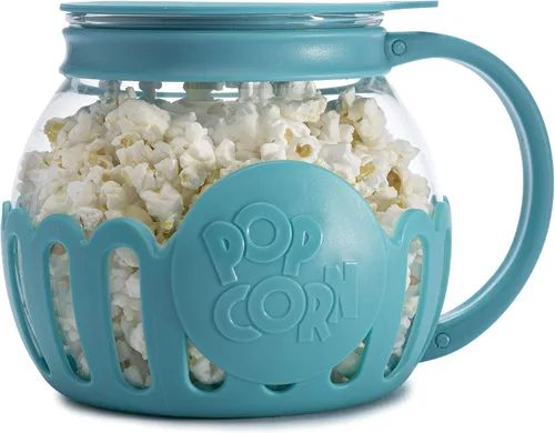 Vista 9 de Ecolution - Palomitero MicroPop patentado para microondas con vidrio seguro para temperatura, tapa 3 en 1 mide granos y derrite mantequilla, hecho