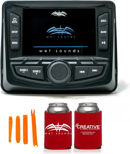 Vista 2 de Wet Sounds WS-MC-2 Radio marina con 1 par de sonidos húmedos OEM reemplazo 65ic-S serie XS cono plateado 6.5" par de altavoces coaxiales