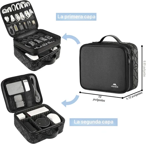 Vista 2 de MATEIN Bolsa Organizadora de Cables, Almacenamiento Electrónico de Viaje Impermeable, Estuche de Transporte de Bolsas Tecnológicas Portátil a Prueba