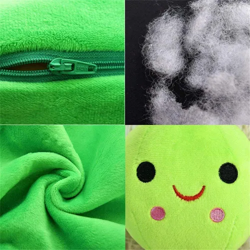 Vista 3 de AOQI Muñeco de peluche gigante de guisantes en vaina, almohada de vaina de guisantes, lindos muñecos de guisantes de peluche, muñeca de planta