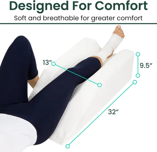 Vista 7 de Xtra-Comfort Almohada de elevación de piernas: cuña de pierna para rodilla, hinchazón, elevación, después de la cirugía imprescindible – Post