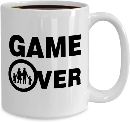 Vista 2 de Funny Family Gifts for Game Developer Designer - Game Over Mug Coffee Cup Tea Large 15oz Ceramic White - Video Gaming Design Dev Team Development