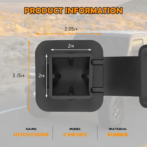 Vista 2 de 1 funda protectora para enchufe de parada cuadrada de automóvil, cubierta de remolque de etileno propileno de 2 pulgadas, cubierta de enganche