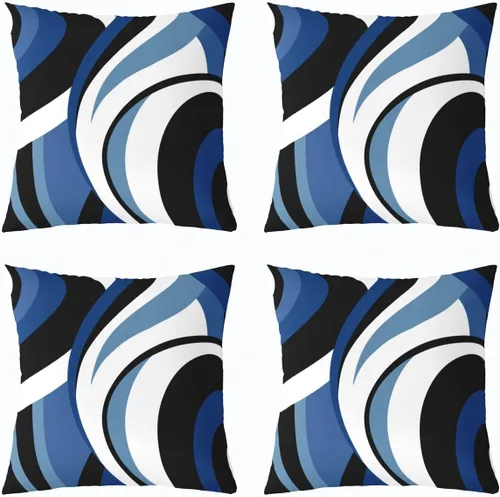 Vista 9 de Castle Fairy Fundas de almohada modernas con estampado de líneas geométricas de doble cara de 16 x 16 pulgadas, fundas de almohada de espirales