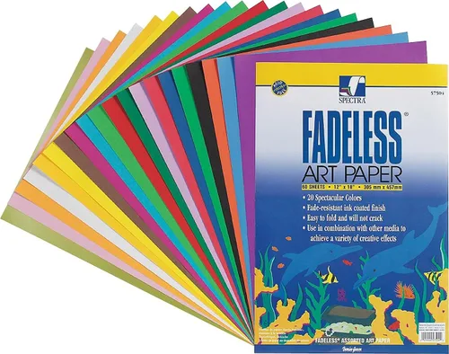 Vista 2 de Creativity Street Papel artesanal P0057504, 20 colores surtidos, 12 x 18 pulgadas, 60 hojas