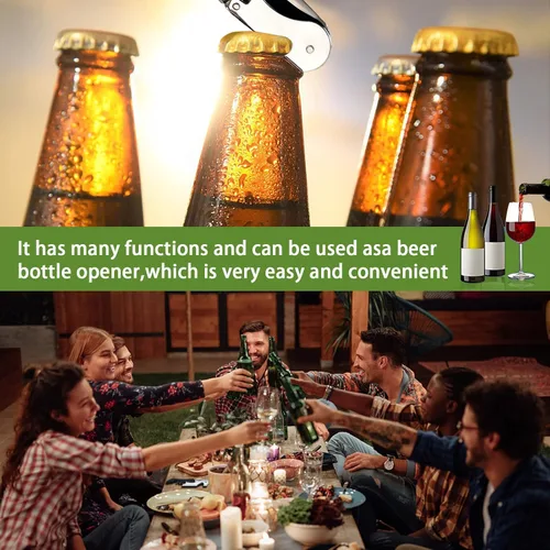 Vista 7 de Abridor de vino profesional, el mejor abridor de botellas para cerveza o vino, sacacorchos todo en uno, la elección favorita de sumillers, camareros