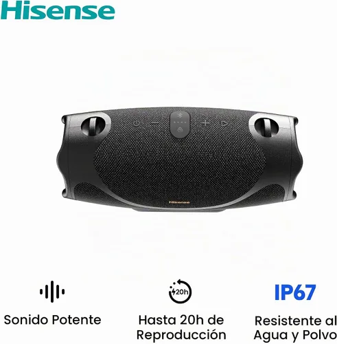 Vista 13 de Hisense FlexBoom - Altavoz Bluetooth portátil, IP67 impermeable, a prueba de polvo y golpes, hasta 80 W de gran sonido, Bluetooth 6.0, Auracast, TWS