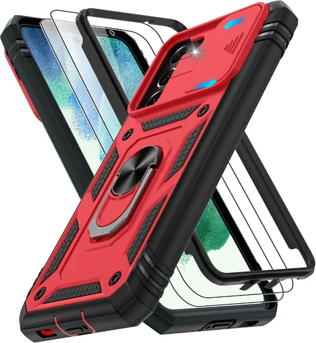 Vista 14 de Gritup Funda para Google Pixel 6 con cubierta deslizante para cámara y protector de pantalla (2 unidades), soporte de anillo giratorio 360°, funda