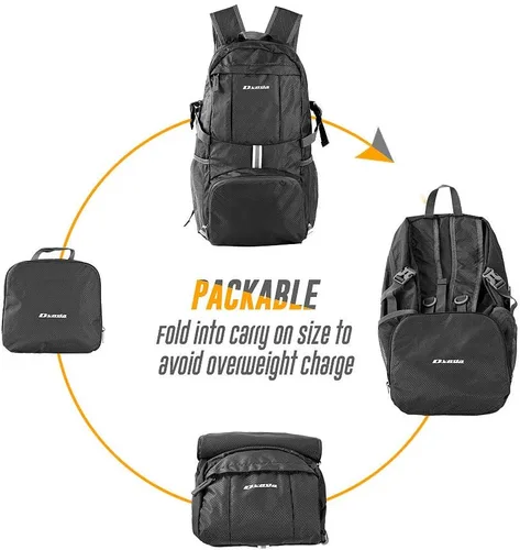 Vista 5 de Mochila plegable ligera de 35L impermeable duradera para senderismo mochila de viaje