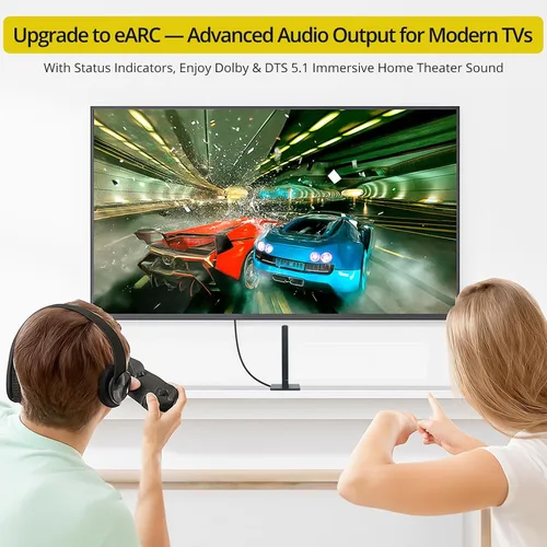 Vista 5 de eARC/ARC a cable extractor de audio óptico (4.9 ft/5 pies), convertidor de audio eARC mejorado compatible con Dolby/DTS 5.1, 192 KHz HDMI eARC/ARC a