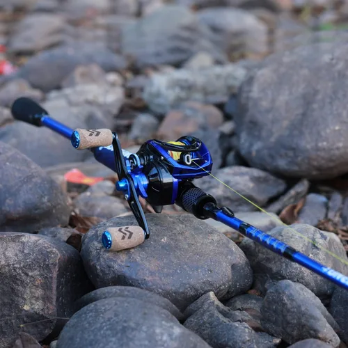 Vista 7 de One Bass Combo de caña de pescar y carrete, IM7 grafito 2 piezas en blanco para baitcasting, caña de pescar giratoria con mango de superpolímero
