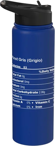Vista 13 de Funny Pinot Gris Grigio Thanksgiving Nutritional Fact Stainless Steel Insulated Water Bottle