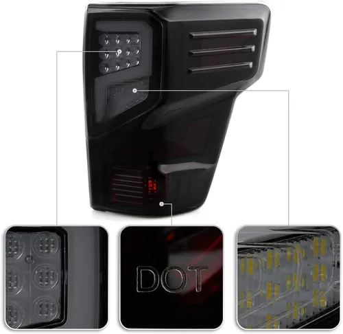 Vista 4 de ACANII - Para [modelo incandescente] Nissan Titan 2016-2021 Titan XD negro ahumado LED tubo luces traseras lámparas izquierda y derecha