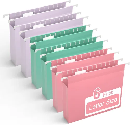Vista 11 de Y YOMA Carpeta colgante de plástico con capacidad adicional, tamaño carta, expansión de 2 pulgadas, paquete de 6 carpetas colgantes expandibles