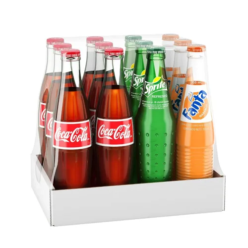 Vista 2 de Coca Cola, Sprite, Fanta Botella de vidrio de 12 oz (Paquete de 24) ¡Hecho en México!