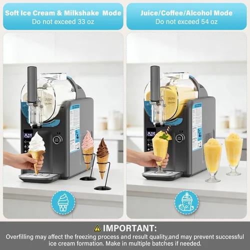 Vista 2 de Máquina de helados para granizado para el hogar, máquina para granizar, máquina de bebidas congeladas, no necesita hielo, autolimpieza, 5 preajustes