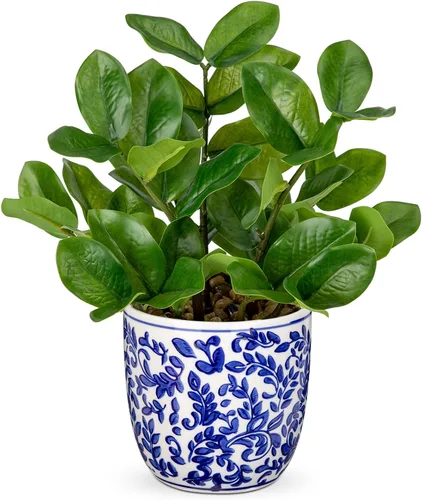 Vista 8 de Briful Plantas Artificiales de Interior, Plantas ZZ Artificiales en Maceta Negra Plantas de Seda Artificiales para Casa Oficina Mesa de Comedor